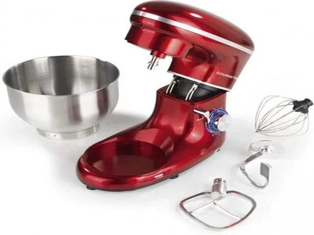 Keukenmachine 1500w rood, rvs - gourmetmaxx 03440 gourmetmaxx - afbeelding 2 van  6