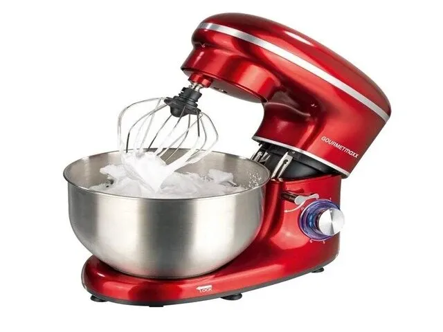 Keukenmachine 1500w rood, rvs - gourmetmaxx 03440 gourmetmaxx - afbeelding 3 van  6