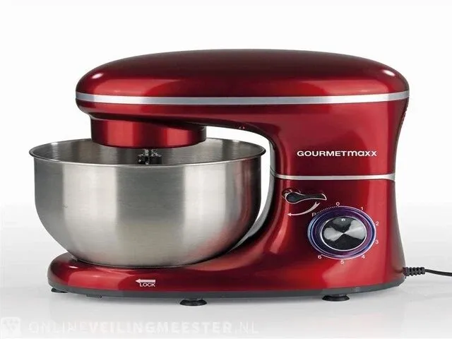 Keukenmachine 1500w rood, rvs - gourmetmaxx 03440 gourmetmaxx - afbeelding 4 van  6