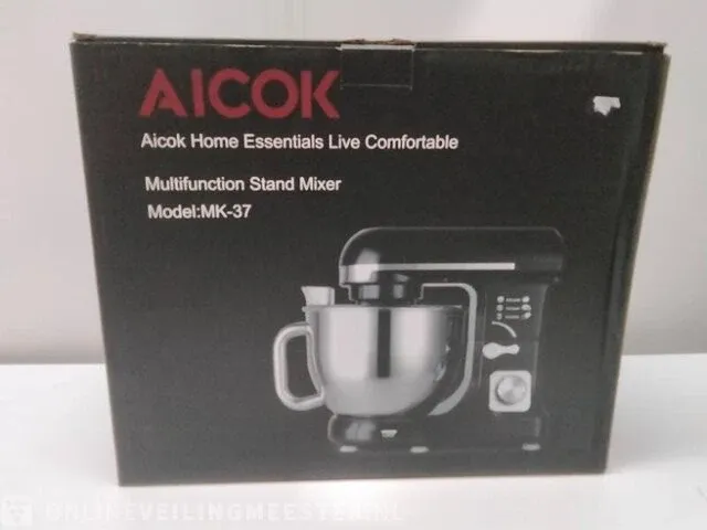 Keukenmachine aicok, mk-37, zwart/zilver - afbeelding 1 van  2