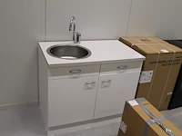 Keukenopstelling met spoelbak en mengkraan. afmeting 100 x 60 x 85 cm. - afbeelding 1 van  2