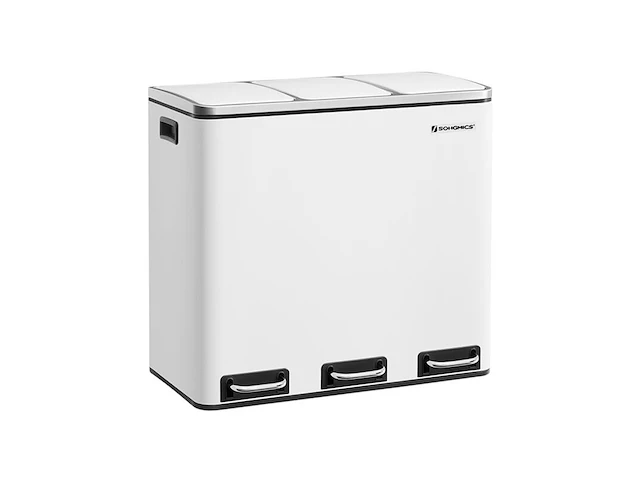 Keukenprullenbak 3x 18 liter songmics, ltb54wt - afbeelding 1 van  5
