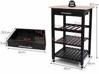 Keukentrolley milton & oldbrook, zwart - afbeelding 2 van  6