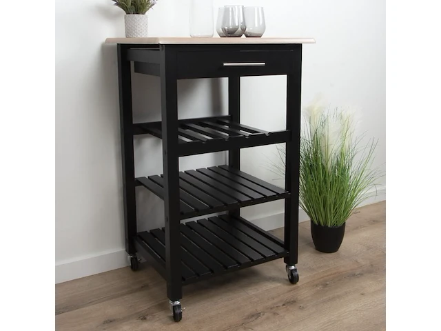 Keukentrolley milton & oldbrook, zwart - afbeelding 3 van  6