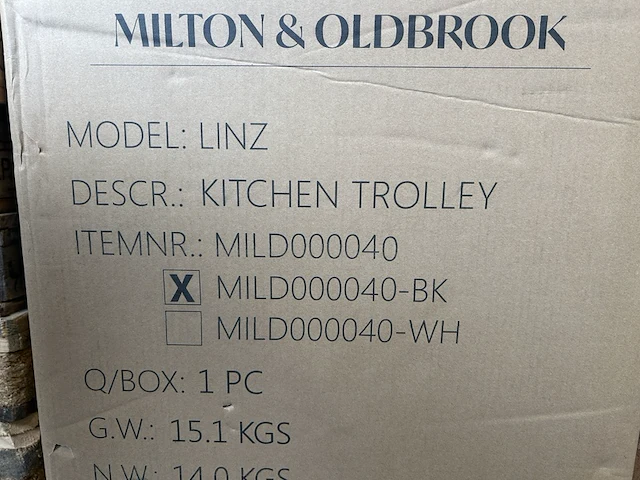 Keukentrolley milton & oldbrook, zwart - afbeelding 6 van  6