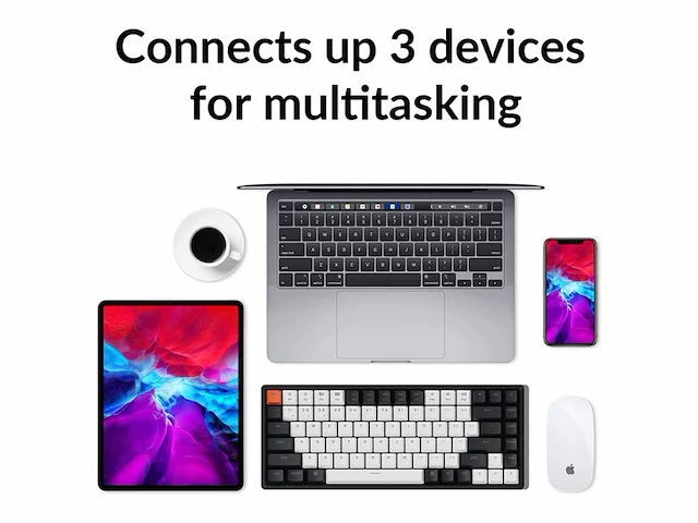 Keychron k2 draadloos bluetooth/usb mechanisch gaming toetsenbord 84 rgb led-toetsen qwerty versie 2 - afbeelding 3 van  4