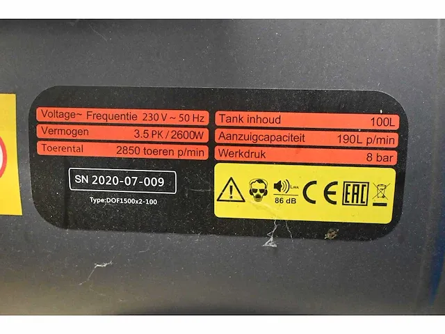 Kibani - dof1500x200-100 - luchtcompressor - 2020 - afbeelding 4 van  4