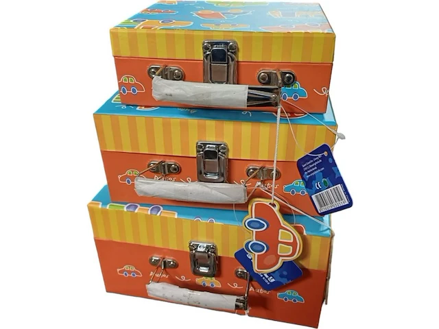 Kids koffer model auto 6 stuks - afbeelding 1 van  9
