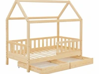 Kinderbed marli - 80 x 160 cm - houtkleur - incl. bedlades - afbeelding 1 van  16