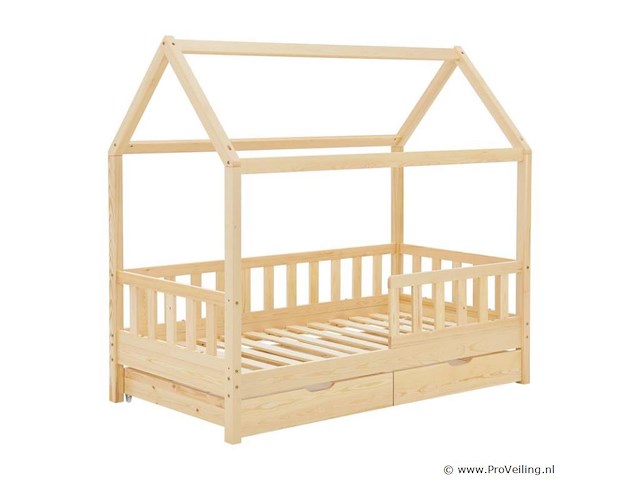 Kinderbed marli - 80 x 160 cm - houtkleur - incl. bedlades - afbeelding 2 van  16