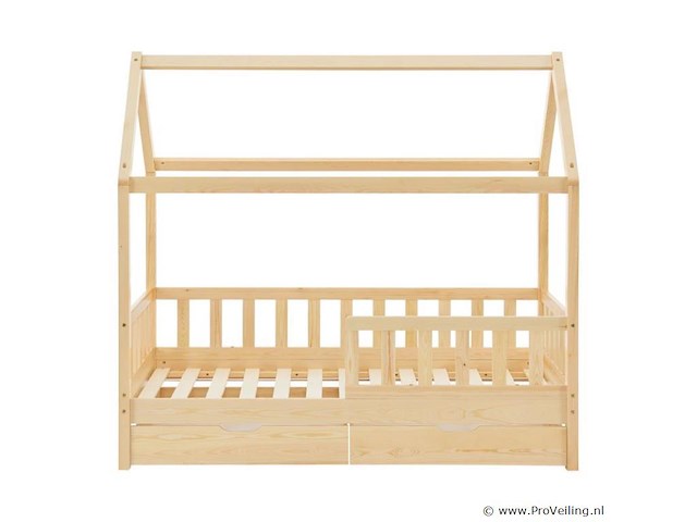 Kinderbed marli - 80 x 160 cm - houtkleur - incl. bedlades - afbeelding 3 van  16