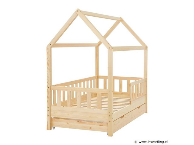 Kinderbed marli - 80 x 160 cm - houtkleur - incl. bedlades - afbeelding 5 van  16