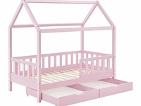Kinderbed marli - 80 x 160 cm - roze - incl. bedlades - afbeelding 1 van  16