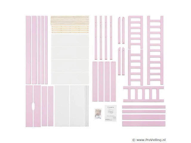 Kinderbed marli - 80 x 160 cm - roze - incl. bedlades - afbeelding 14 van  16