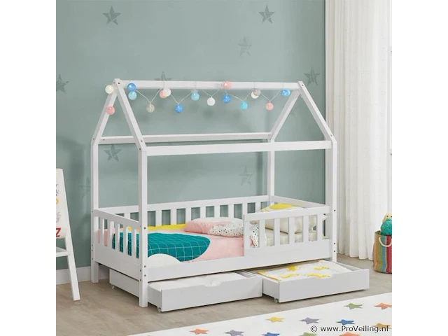 Kinderbed marli - 80 x 160 cm - wit - incl. bedlades - afbeelding 9 van  16