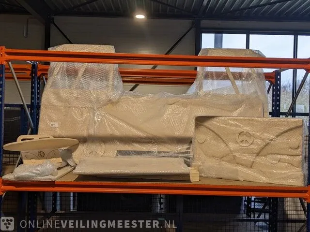 Kinderbed vw t1 hout peacesleepers met wandplankje - afbeelding 3 van  11