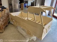 Kinderbed vw t1 hout peacesleepers met wandplankje - afbeelding 5 van  11