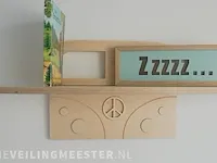 Kinderbed vw t1 hout peacesleepers met wandplankje - afbeelding 6 van  11