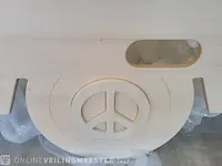 Kinderbed vw t1 hout peacesleepers met wandplankje - afbeelding 9 van  11