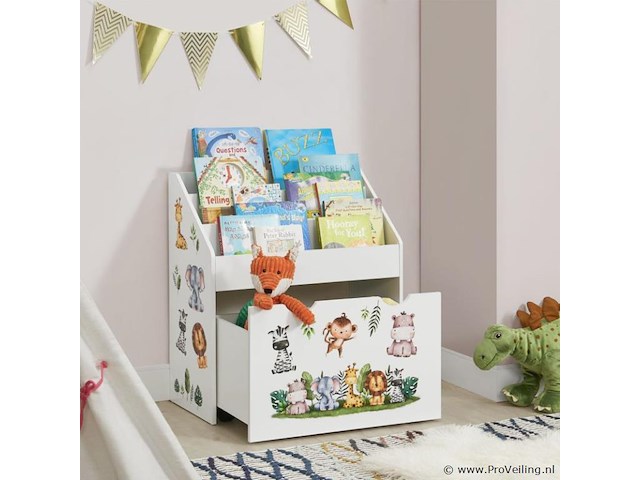 Kinderboekenkast - 63 x 30 x 70 cm - wit - afbeelding 2 van  7