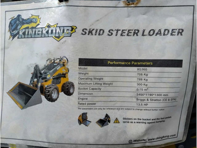 King kong - xg360 - skidsteer loader - afbeelding 35 van  35