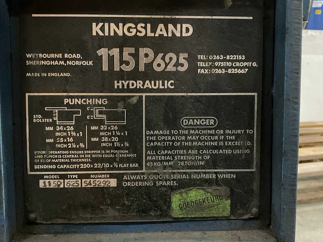 Kingsland 115p625 ponsmachine - afbeelding 15 van  23