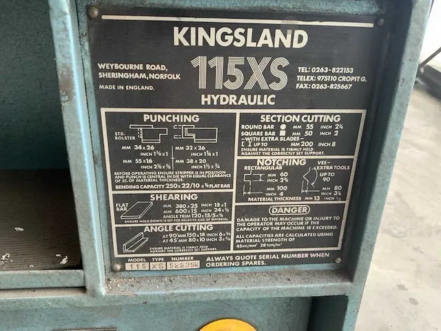 Kingsland 115xs pons- en knipmachine - afbeelding 6 van  11