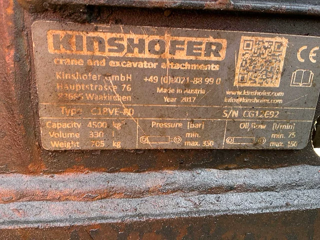 Kinshofer c18ve-80 schalengrijper - afbeelding 8 van  8