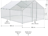 Kippenren hls25t 3 x 4 x 2 meter - afbeelding 2 van  18