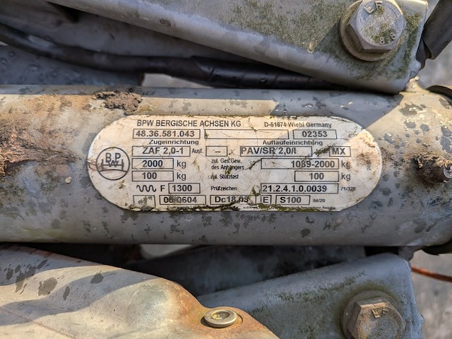 Kipper aanhangwagen, hapert, d2000 08, 2000 - afbeelding 13 van  20