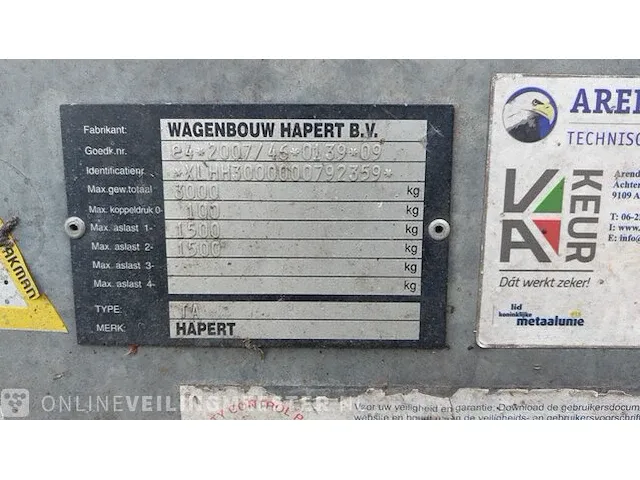 Kipper aanhangwagen hapert, ta, bouwjaar 2016 | 16-wp-hx - afbeelding 22 van  32