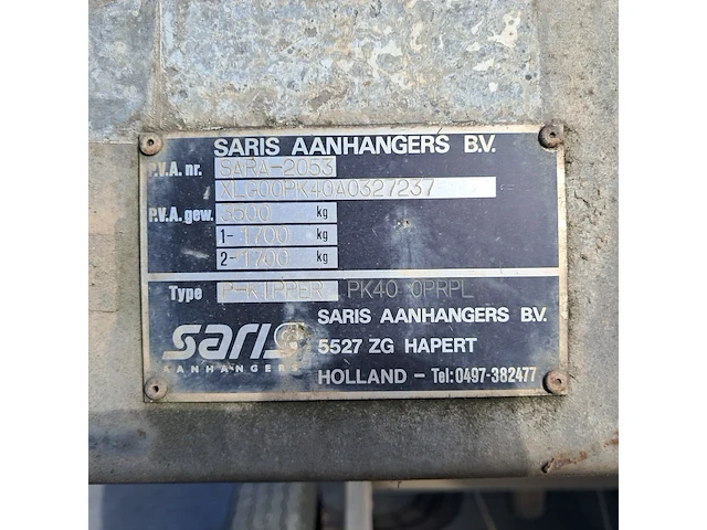 Kipper tandemas aanhangwagen, saris, p-kipper pk40 oprpl, 2005 - afbeelding 19 van  36