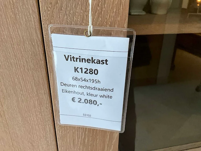 Kiria eiken vitrinekast - afbeelding 6 van  7