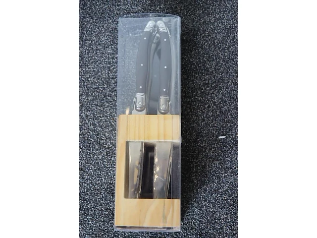 Kitchen tools broodsnijplank incl. broodmes & lou laguiole steakmessen met houten blok - 2 stuks - afbeelding 6 van  7
