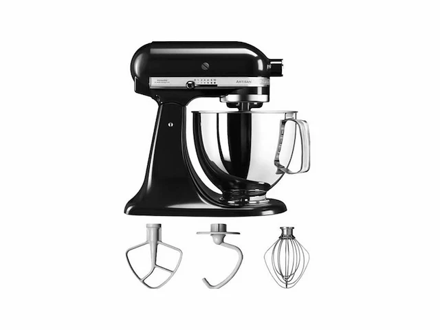Kitchenaid keukenrobot - keukenmachine artisan met 300 watt - 4,8 l, onyx zwart - afbeelding 1 van  2