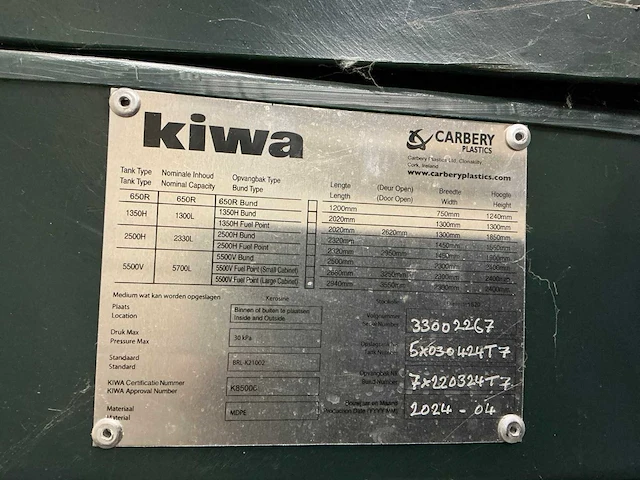 Kiwa 5500v diesel tank - afbeelding 4 van  12
