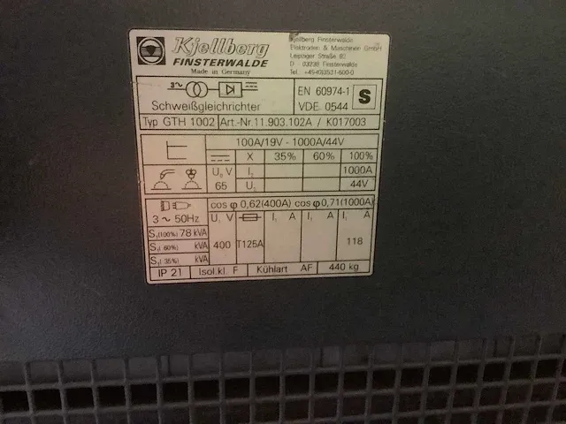 Kjelberg - gth1002/ka51 - submerged arc welder - afbeelding 8 van  8