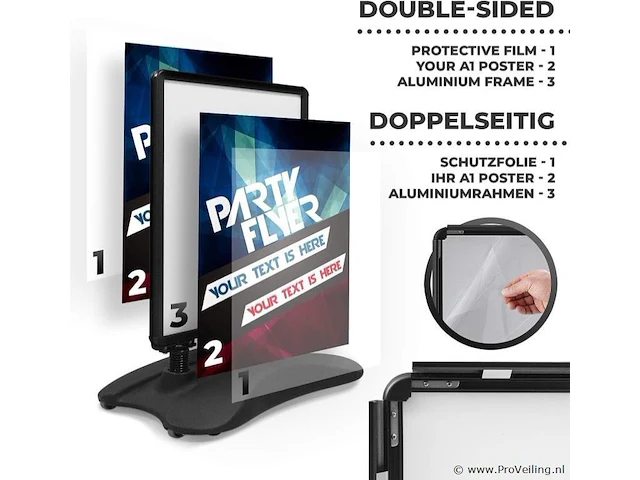 Klantenstopper / reclamebord / stoepbord - zwart - 47 x 66 x 128 cm - afbeelding 5 van  8