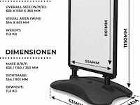 Klantenstopper / reclamebord / stoepbord - zwart - 47 x 66 x 128 cm - afbeelding 6 van  8