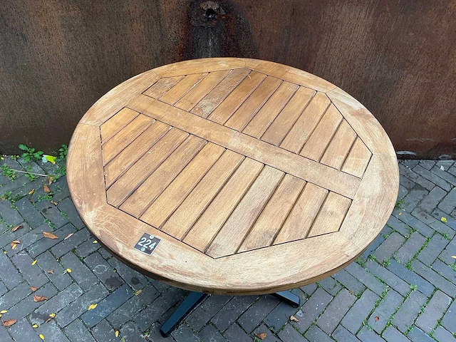 Klaptafel teak rond 80cm (4x) - afbeelding 2 van  5
