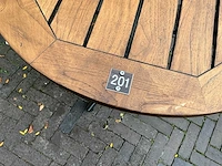 Klaptafel teak rond 80cm (4x) - afbeelding 3 van  5
