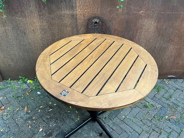 Klaptafel teak rond 80cm (6x) - afbeelding 2 van  5