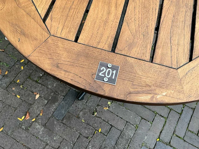 Klaptafel teak rond 80cm (6x) - afbeelding 3 van  5