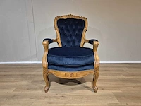 Klassieke - antieke - fauteuil - opnieuw bekleed - afbeelding 1 van  14