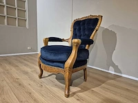 Klassieke - antieke - fauteuil - opnieuw bekleed - afbeelding 2 van  14