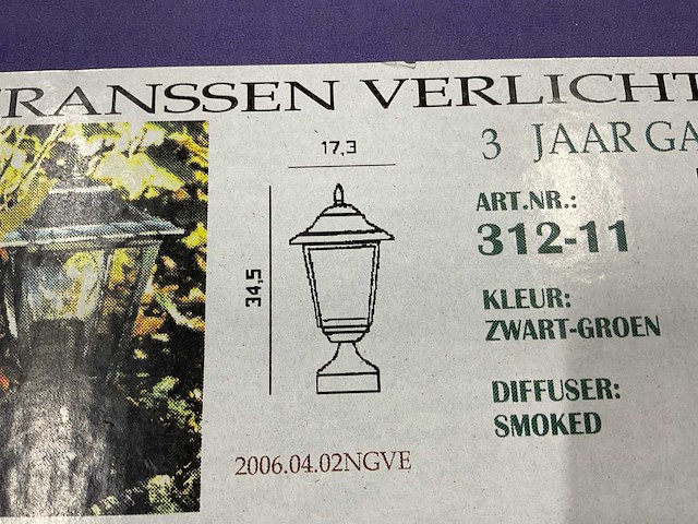 Klassieke buitenlantaarn sokkel (7x) - afbeelding 5 van  9