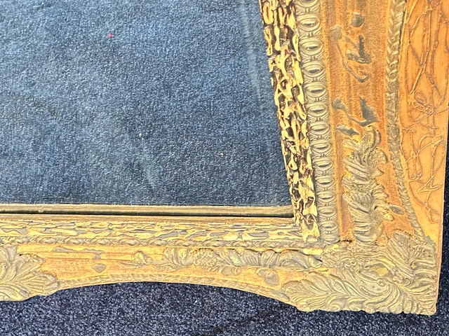 Klassieke facetgeslepen spiegel in houten lijst - afbeelding 3 van  4