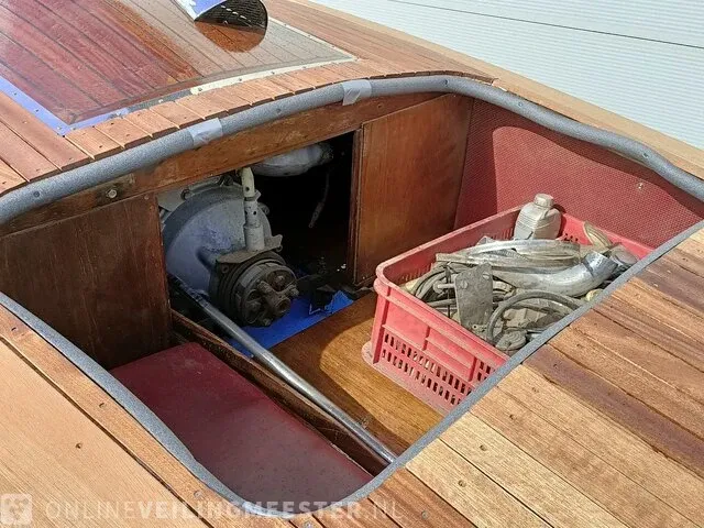 Klassieke speedboot (jaren 50/60) inclusief trailer, bruin - afbeelding 6 van  33