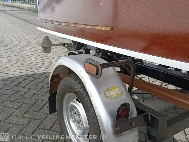 Klassieke speedboot (jaren 50/60) inclusief trailer, bruin - afbeelding 13 van  33