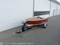 Klassieke speedboot (jaren 50/60) inclusief trailer, bruin - afbeelding 12 van  33